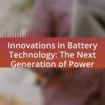 Innovations in Battery Technology: The Next Generation of Power