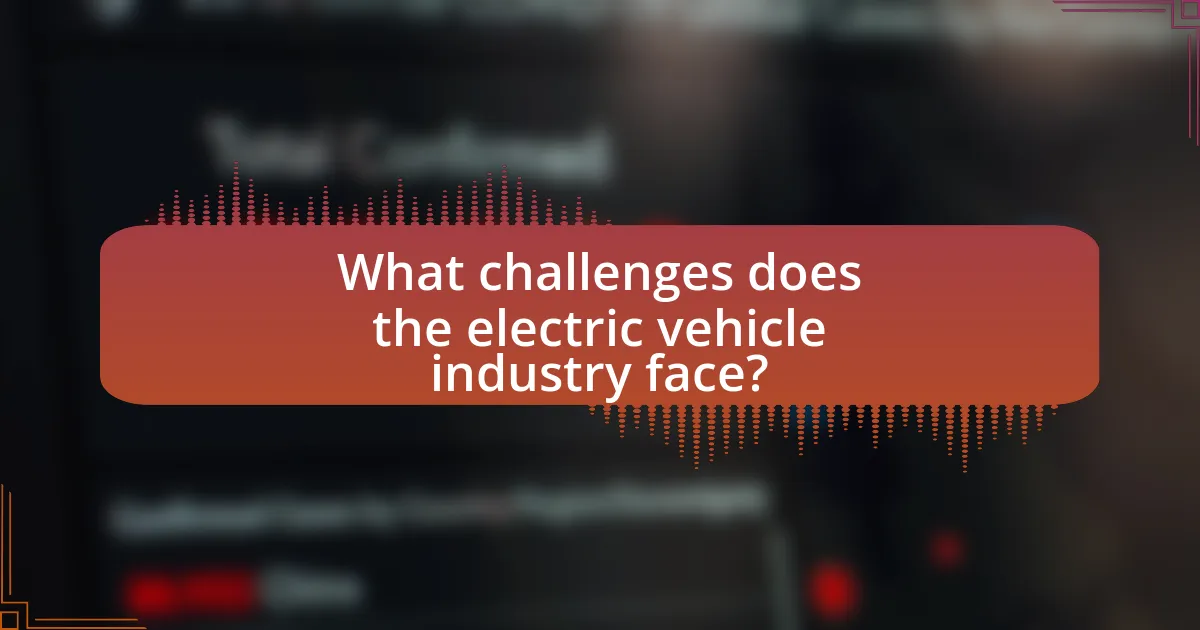 What challenges does the electric vehicle industry face?