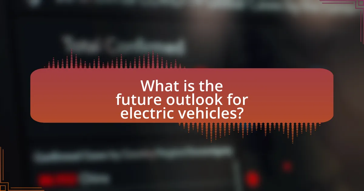 What is the future outlook for electric vehicles?
